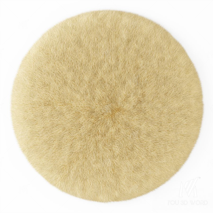 Round rug yellow